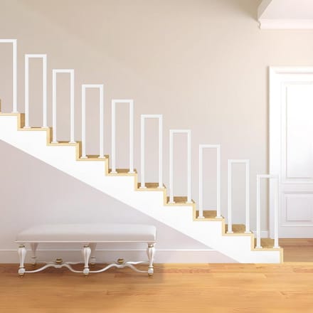 Trapleuning - Balustrade reling - Veilig traplopen - Roestwerende coating - 95 cm - Wit