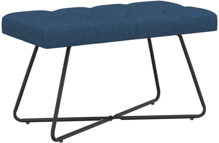 vidaXL - Bank - met - knopen - tufting - Blauw - 80 - x - 40 - x - 46 - cm - Stof