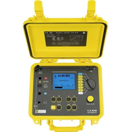 Chauvin Arnoux C.A 6549 Isolatiemeter 500 V, 1000 V, 2500 V, 5000 V 10 TΩ