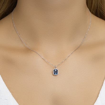Hanger London Blue Topaas En Diamant 0.10ct H Si
