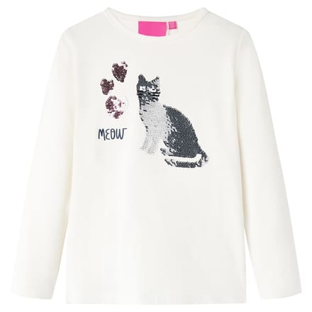 vidaXL - Kindershirt - met - lange - mouwen - 104 - ecru