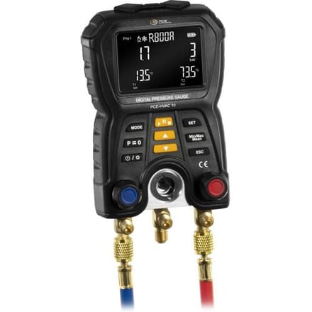 PCE Instruments PCE-HVAC 10 Drukverschilmeter Druk, Temperatuur -1 - 60 bar Met temperatuurmeting, Externe sensor