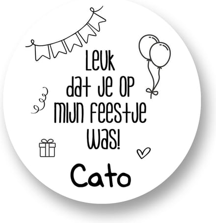 Pimp Studio Traktatie Stickers - Leuk dat je op mijn feestje was - 25 stuks