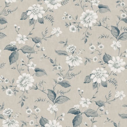 Boråstapeter Vliesbehang 3576 - Cottage garden - Botanisch Taupe - 53cm x 10.05m
