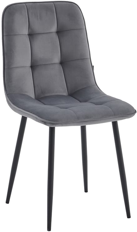 Colenis Bloqs Eetkamerstoel – Grijs – Velvet – Set van 2
