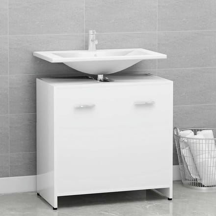 vidaXL - Badkamerkast - 60x33x61 - cm - bewerkt - hout - wit