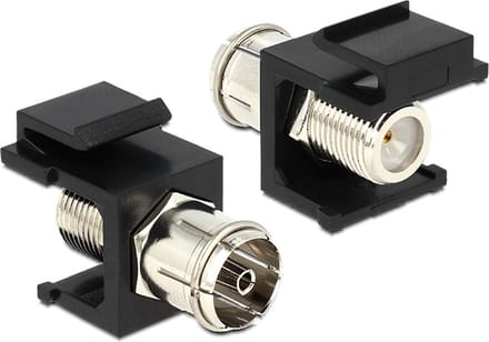 Keystone module F (v) - Coax IEC (v) / zwart