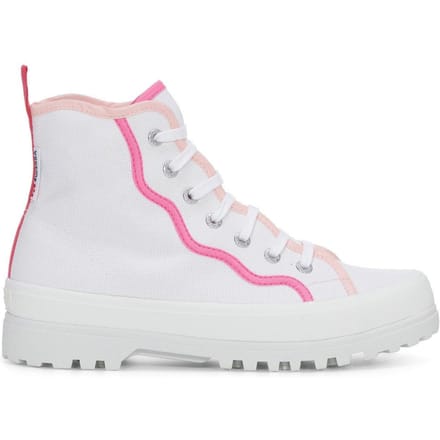 Superga Dames/Dames 2341 Alpina Krullende Bindingen Enkellaarsjes (Wit/Roze)