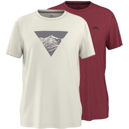 CRIVIT Set van 2 heren sportshirts met UV-bescherming 50+ (Rood/beige, M)