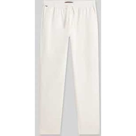 Tapered chino van linnenmix met trekkoord model 'HARLEM'