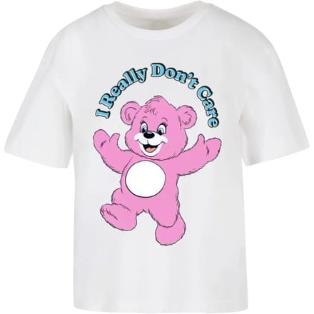 Dames-T-shirt Miss Tee Really Don't Care Pink Bear