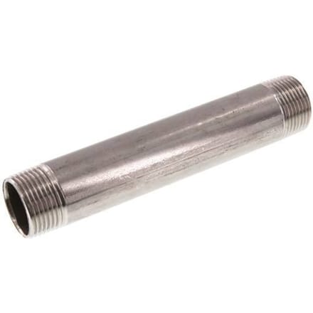 R 1'' RVS Dubbele Pijpnippel 20 Bar DIN 2982 - 170mm - FL2S-M-ST-100R-170L