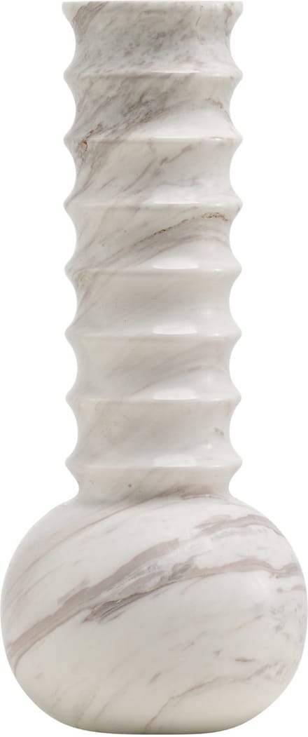 Marmeren Vaas Ribbel Wit