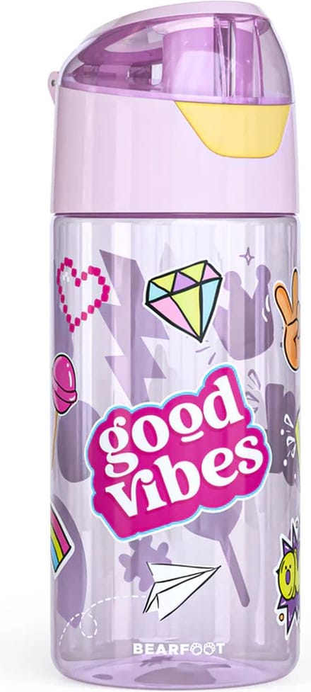 waterfles - drinkfles - schoolbeker - good vibes - meisjes - paars