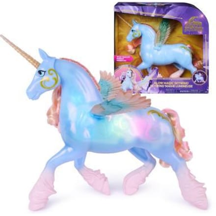 Unicorn Academy - Lichtgevend Eenhoorn Speelfiguur - Skywind met Vleugels - 9 cm