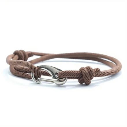 Livano Armband - Staal - Nep Zilver - Heren - Bruin