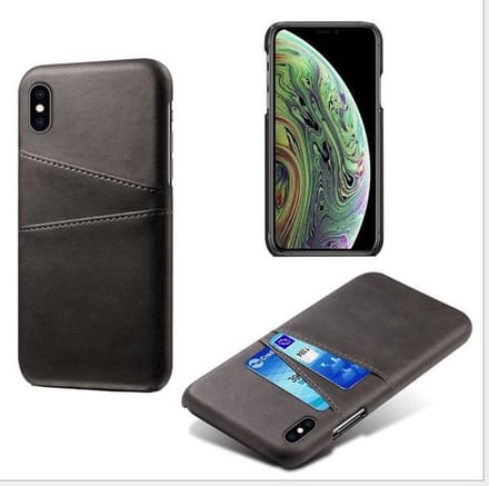 Hybride Back Cover met 2 Opbergvakjes voor iPhone XS Max_ Zwart