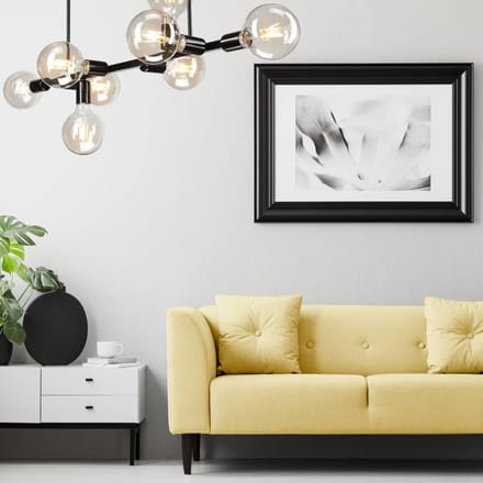 Lamkur Plafondlamp Eliza, 8-lamps, zwart