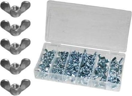 vleugelmoer assortiment - 100 delig - M5, M6, M8