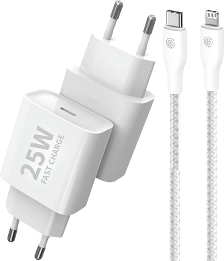 Oplaadstekker geschikt voor iPhone 14 13 12 11 X 8 7 Plus Pro Max - Snellader 25w - 2 Meter - Usb C Power Adapter