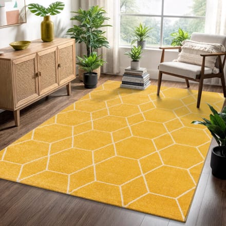 Muratap Trellis uni effen laagpolig vloerkleed modern 200x290 cm