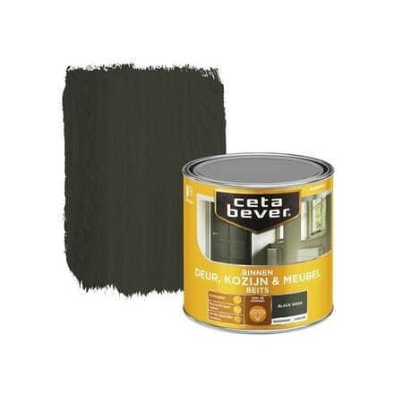 Cetabever - Binnenbeits Deur, Kozijn & Meubel Transparant Zijdeglans - Black Wash - 250 Ml