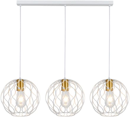 ONDA pendel 3x E27 wit + geborsteld goud