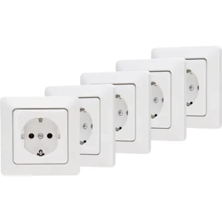 Sencys Ottawa Stopcontact 1-voudig Geaard Arctic Wit 4+1 Gratis