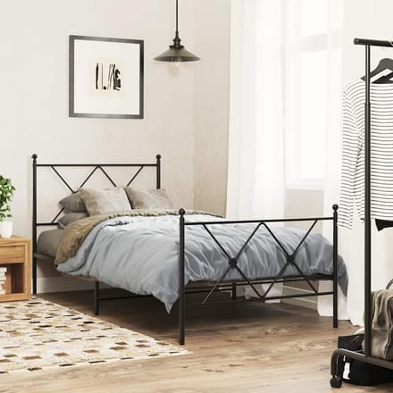 vidaXL - Vervangend - hoofdbord - 90 - cm - metaal - zwart