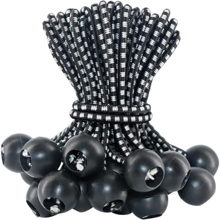 longziming -Elastische Koorden met Bal – 30 Stuks Tentelastieken 4 mm – Sterk & Duurzaam Rubber