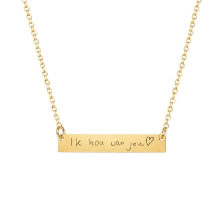 Dames Ketting met Eigen Handschrift Bar Goud