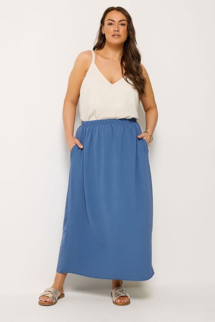 Yours Marineblauwe Midirok Size 46