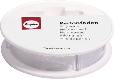 Rayher Nylon draad - wit - 0,7 mm - 25 m - hobby draad - sieraden maken - knutselen