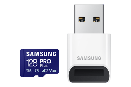 Samsung PRO Plus - Micro SD Kaart met Kaartlezer - 180 & 130 MB/s - 128 GB