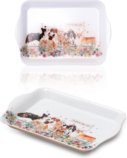 St. Helens Home & Garden Mini melamine dienblad - 21 x 14 cm - honden