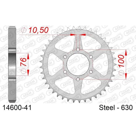Stalen tandwiel Afam 630 41 dents