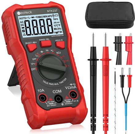 Digitale Multimeter met Krokodillenklem - AC/DC, Spanningsmeter, Weerstand, Capaciteit, Temperatuur
