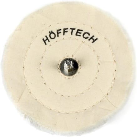 Hofftech Polijstschijf katoen - Ø 125 x 22 mm - wit - 6 mm stift - voor hout en metaal