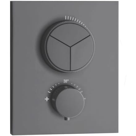 Herzbach DEEP GREY concealed thermostat PUSH square 23.803055.2.06