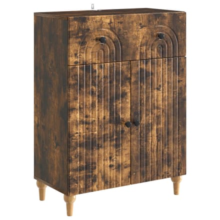 vidaXL - Dressoir - Gerookt - eiken - 66 - x - 34,5 - x - 90 - cm - Bewerkt - hout