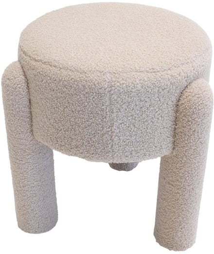 Giga Meubel Poef Yara - Bouclé - Taupe - 44x44x42cm