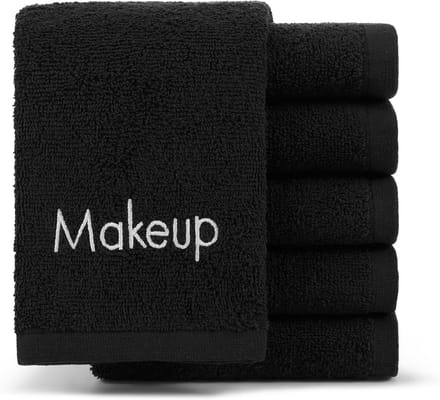 Set van 6 Zachte Herbruikbare Katoenen Make-up Remover Doekjes Zwart