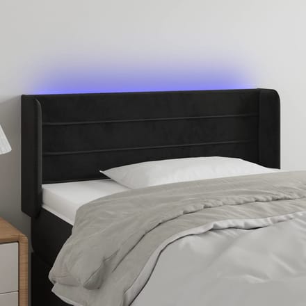 vidaXL - Hoofdbord - LED - 93x16x78/88 - cm - fluweel - zwart