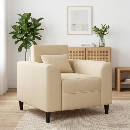 vidaXL - Fauteuil - Crèmekleurig - Stof