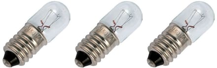 Signaallamp E10 24V 1W - 41 mAh - 3 stuks - T10 Gloeilamp Ø10mm - 28mm - 2500K - Dimbaar