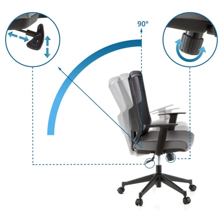 hjh office Lavita  - Bureaustoel - Zwart / grijs