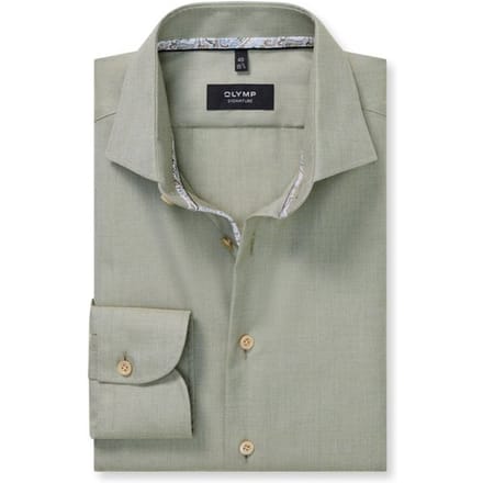 OLYMP Signature Overhemd, Tailored Fit, Signature Kent, Grijsgroen