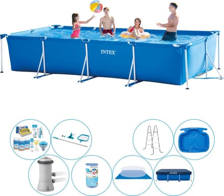 Frame Pool Rechthoekig 450x220x84 cm - Zwembad Bundel