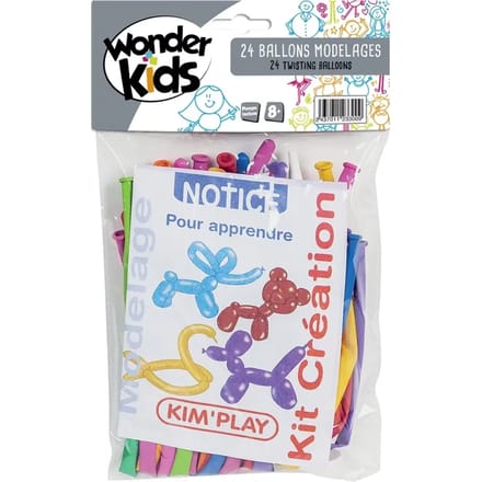 Opblaasbare modelleerballen + pomp Wonderkids (x24)