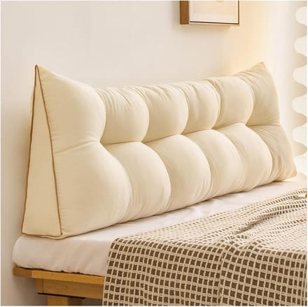 Wigkussen Bed Groot - Leeskussen Bankkussen - Comfortabel Zitten - Ergonomisch Ontwerp - 1 Meter - Geel